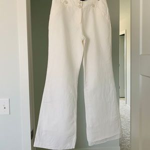 White linen pants with liner